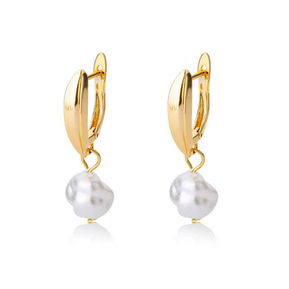 Zircon Pearl Earrings for Women 2023 Trending Stainless Steel Gold Color Drop Earring Wedding Party Luxury Jewelry Bijoux Femme