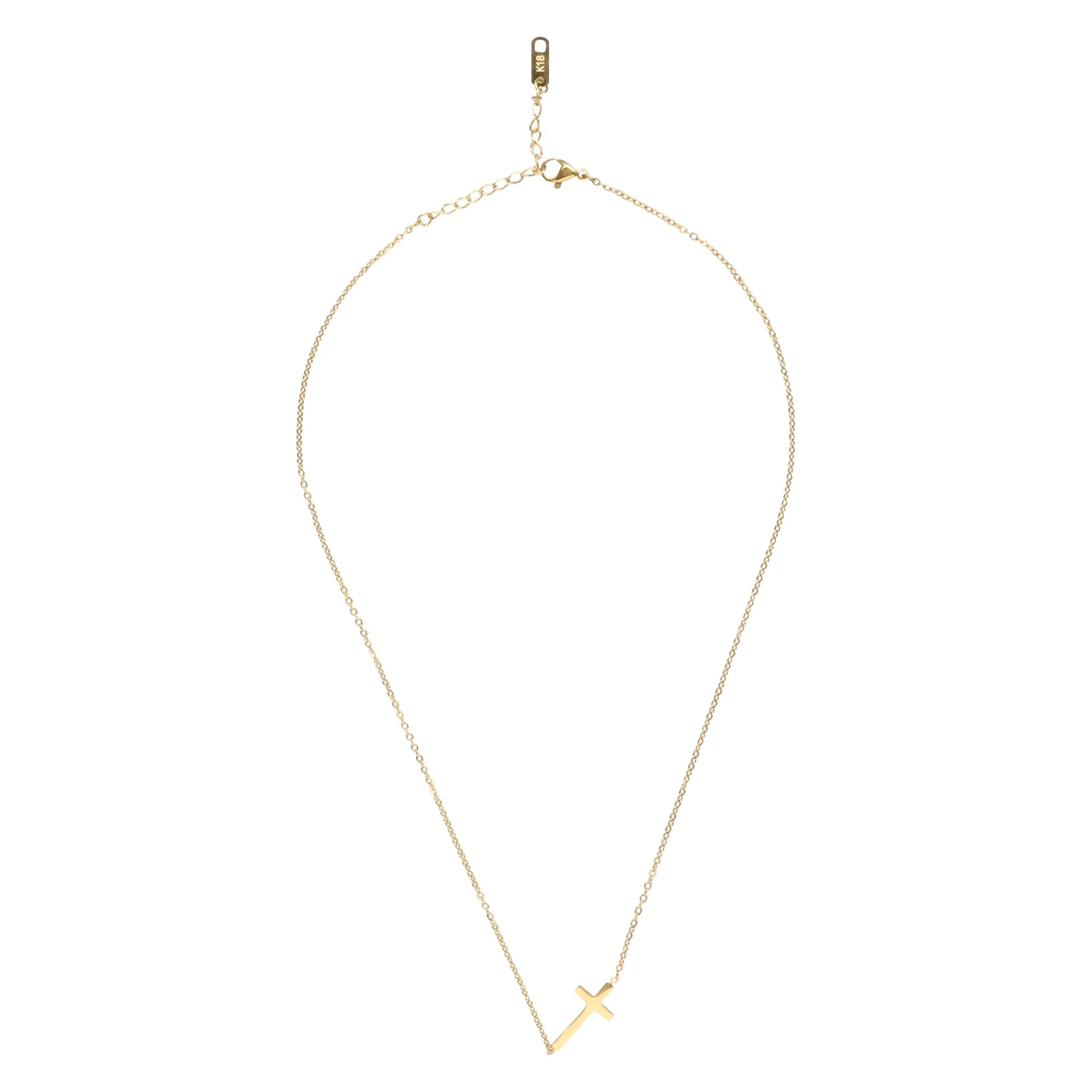 14K Gold Necklace | Gold Plated Cross Pendant Necklace