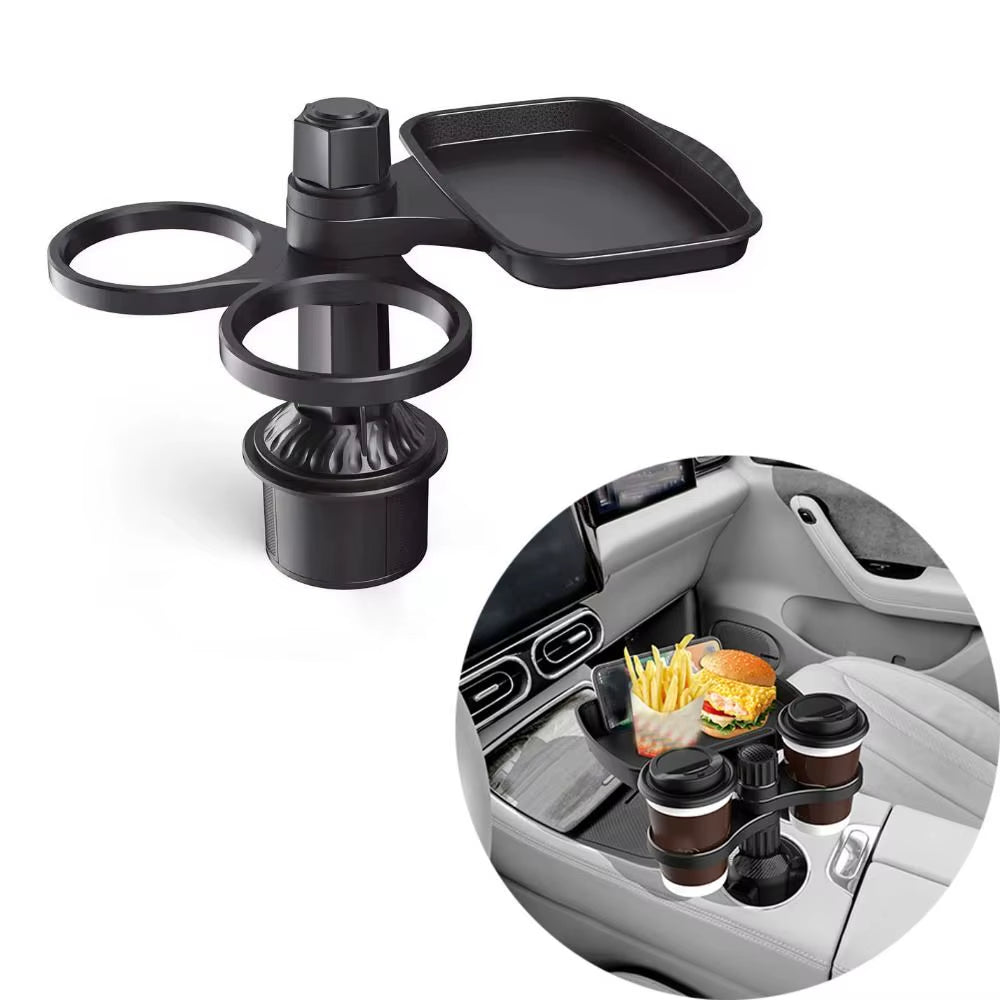 Universal Multifunctional Car Cup Holder Rotating Detachable Car Food Trays Expander Tray for Eating Tray Table for Car