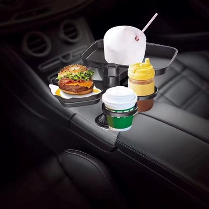 Universal Multifunctional Car Cup Holder Rotating Detachable Car Food Trays Expander Tray for Eating Tray Table for Car