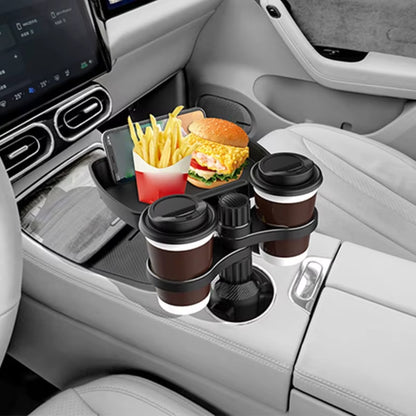 Multifunctional Double Cup Holder Expander Adjustable Car Phone Rack 360 Degree Rotation Secure Stable Easy Installation