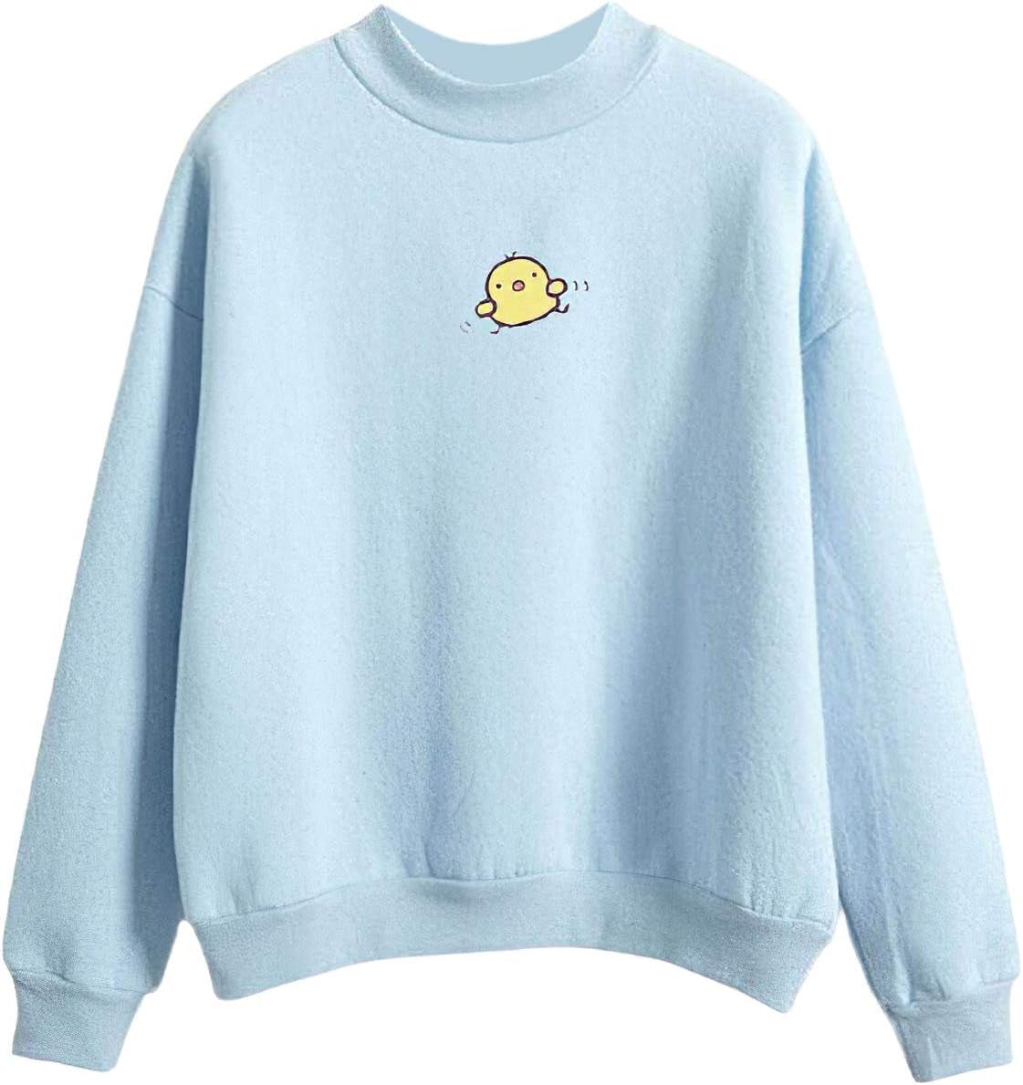 Women Kawaii Catoon Print Pastel Cute Teen Girls Sweatshirts