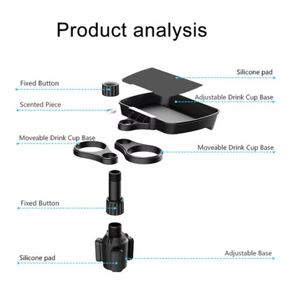 Multifunctional Double Cup Holder Expander Adjustable Car Phone Rack 360 Degree Rotation Secure Stable Easy Installation