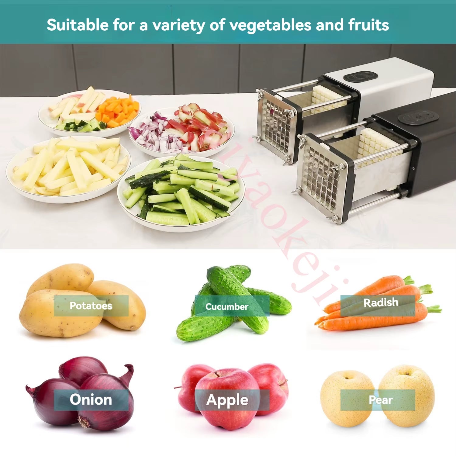 Multifunctional Electric Potato Chips Cutter French Fries Vegetable Cutting Machine Potato Cucumber Carrot Slicer