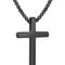 Cross Necklace for Men, Silver Black Gold Stainless Steel Plain Cross Pendant Necklace for Men Box Chain 16-30 Inch