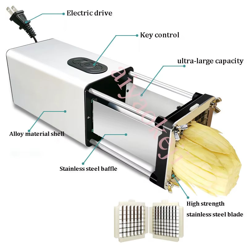 Multifunctional Electric Potato Chips Cutter French Fries Vegetable Cutting Machine Potato Cucumber Carrot Slicer