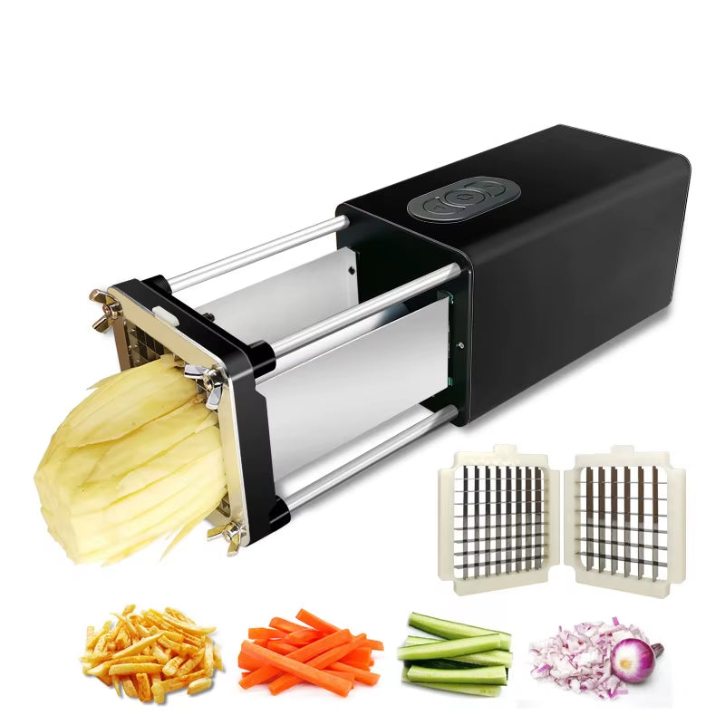 Multifunctional Electric Potato Chips Cutter French Fries Vegetable Cutting Machine Potato Cucumber Carrot Slicer