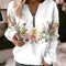 Women'S Hoodies Women Fashion Floral Hoodies Flower Painting Sweatshirt Zip up Hoodie Oversized Sudaderas Harajuku Coats Elegant