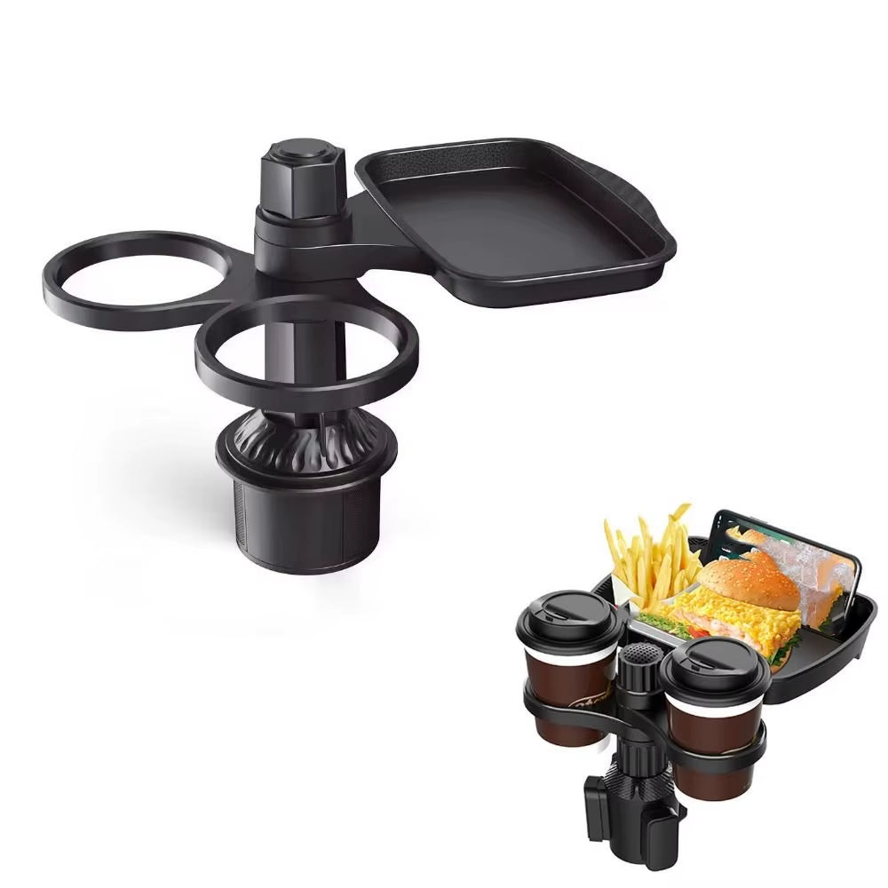 Universal Multifunctional Car Cup Holder Rotating Detachable Car Food Trays Expander Tray for Eating Tray Table for Car